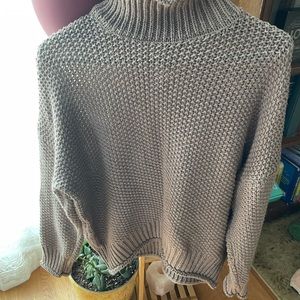 Tan mock turtleneck sweater